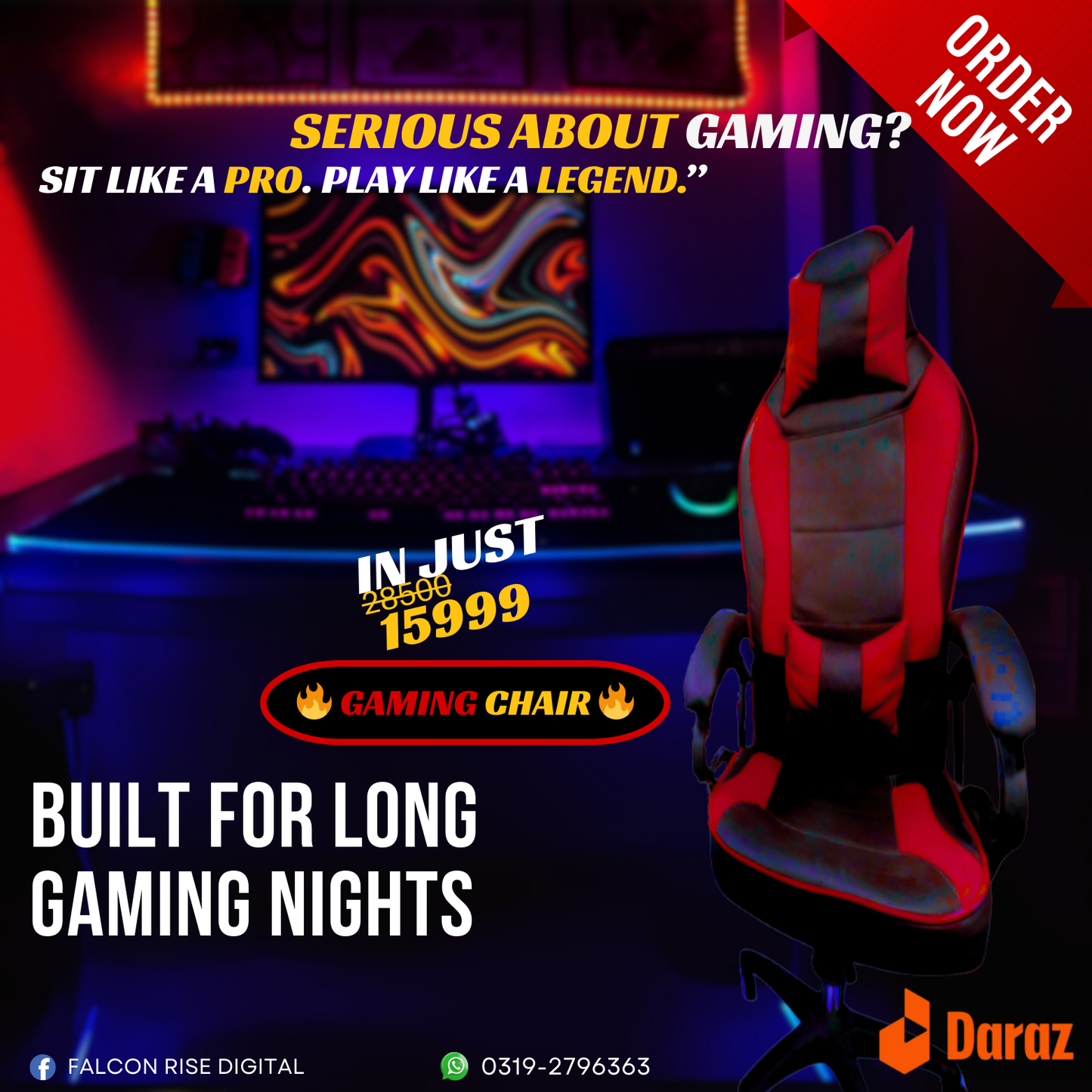Razer Axotic Gaming Chair – Best Gaming Chair in Pakistan | High-Quality Imported Leather Chair with Reclining Option, Comfortable Armrests & Smooth Wheels
